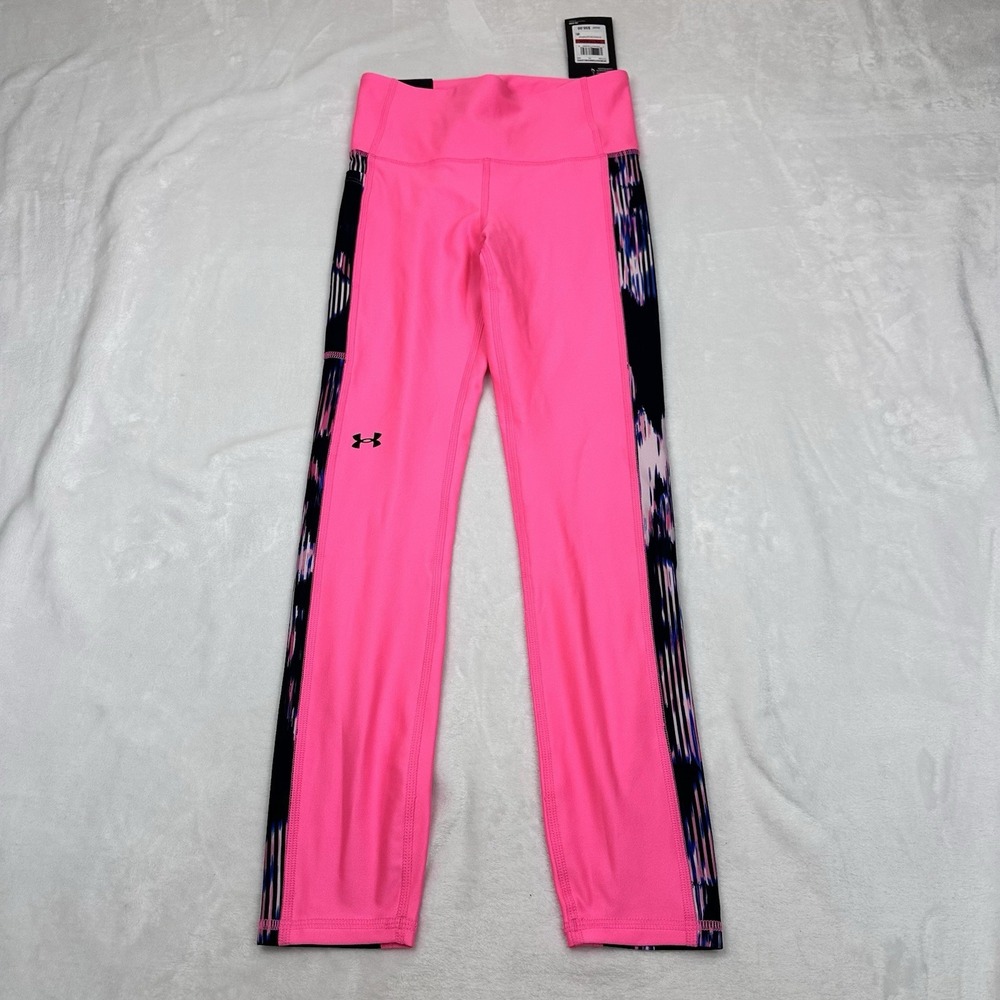 Under Armour High Rise Compression Leggings Women's XS 22-24" Pink Printed‎ NWT